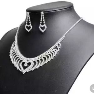 Heart and Diamond Necklace Set